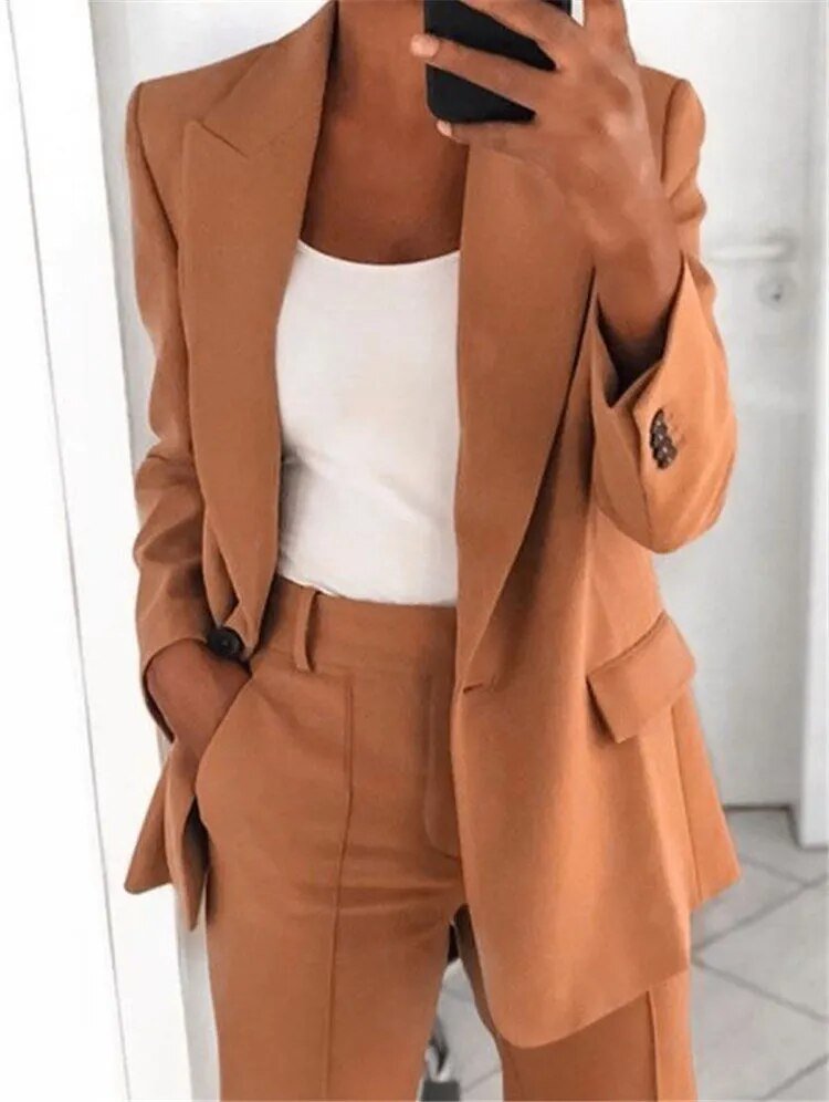 Blazer and Wide-Leg Pants Ensemble