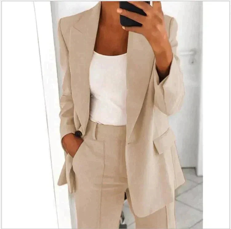 Blazer and Wide-Leg Pants Ensemble