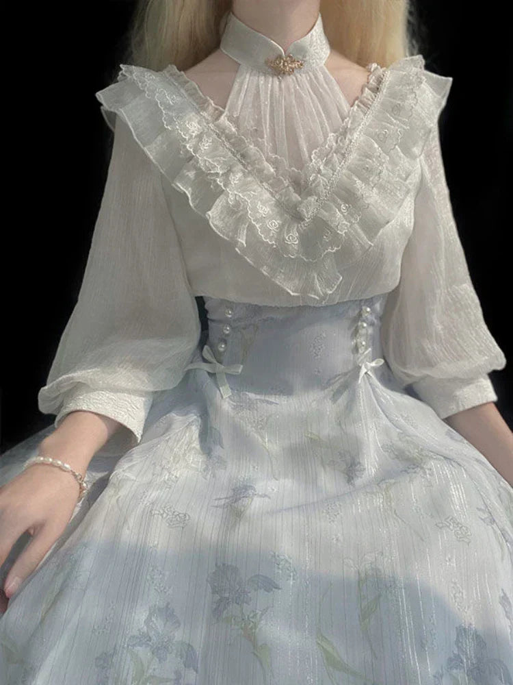 Belle Époque-Inspired Elegance Midi Dress
