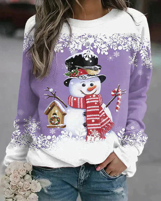 Freda - Vibrant Snowman Knit Sweater