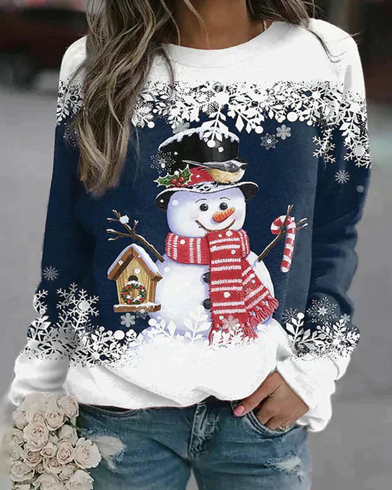 Freda - Vibrant Snowman Knit Sweater