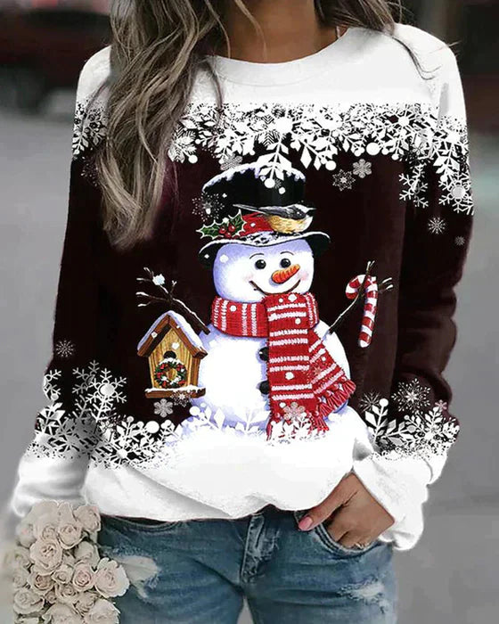 Freda - Vibrant Snowman Knit Sweater