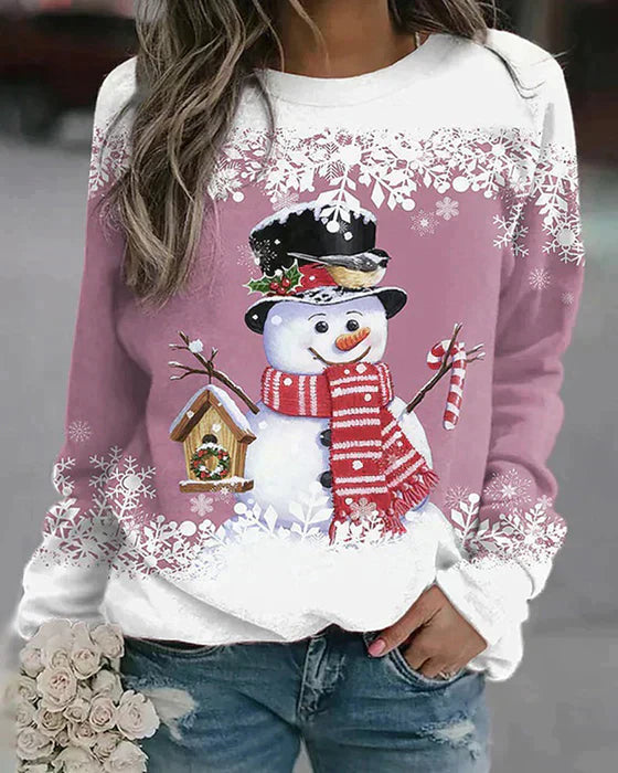 Freda - Vibrant Snowman Knit Sweater