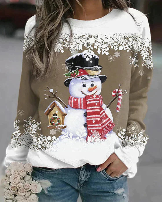 Freda - Vibrant Snowman Knit Sweater