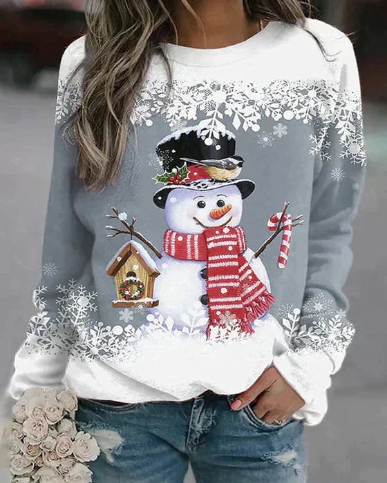 Freda - Vibrant Snowman Knit Sweater
