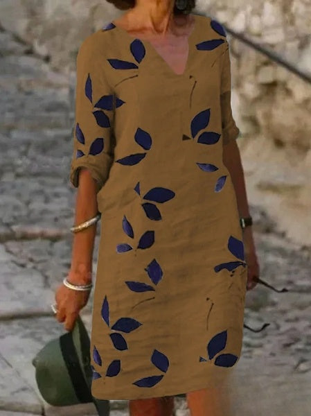 Floral Print Half Sleeve Dress for Women