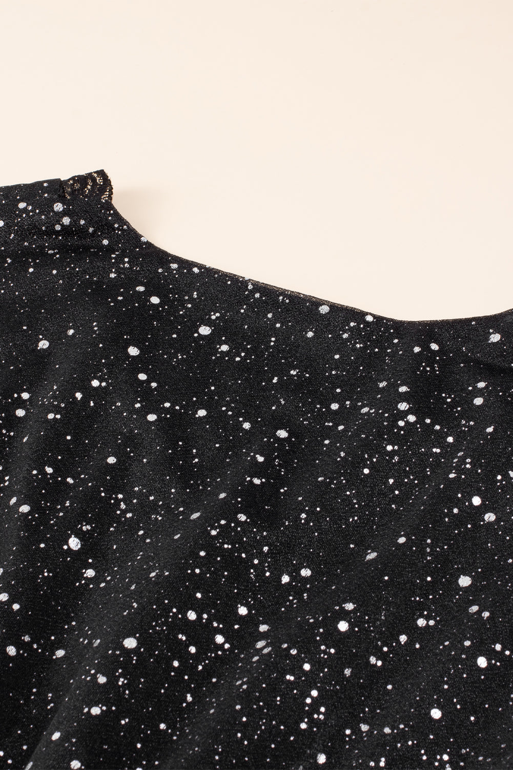 Chic Black Glitter Dress Featuring a Trendy Mesh Overlay