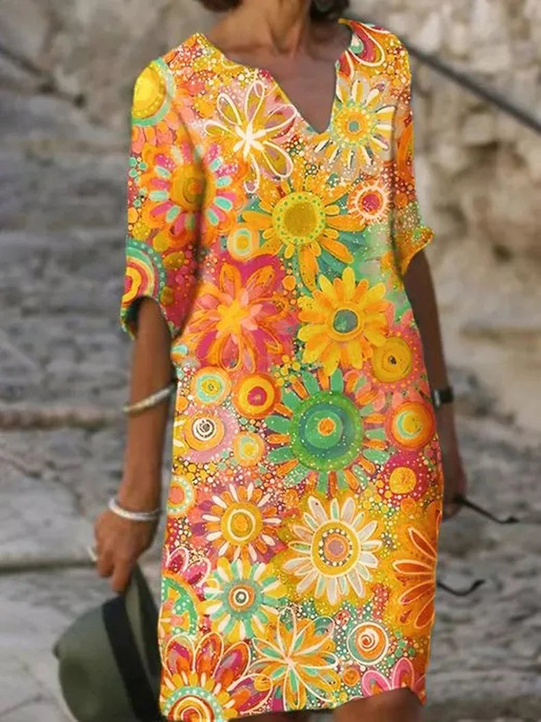 Stunning Floral Dress - Comfortable Fit with a Lively Design