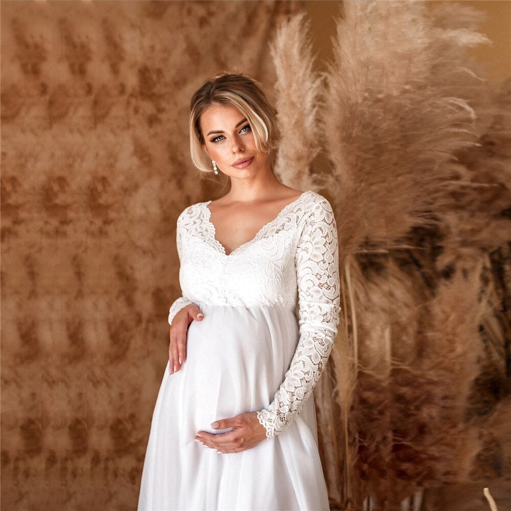 Chic Lace Maxi Dress for Expecting Mothers