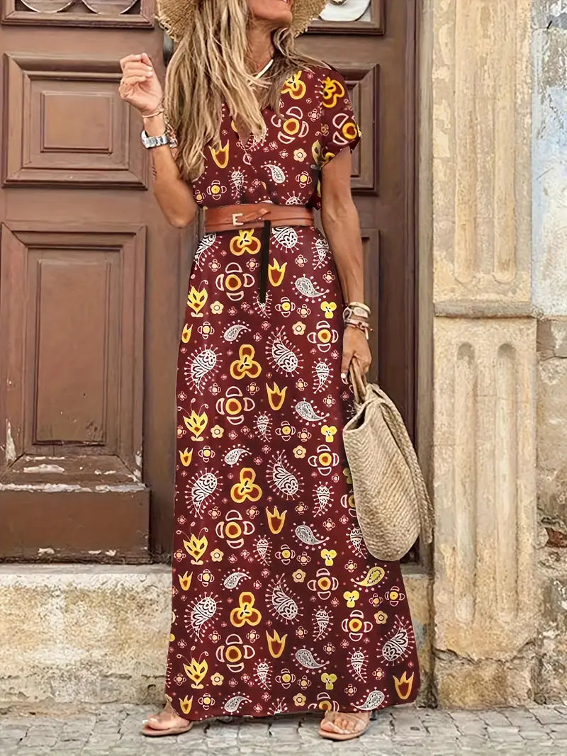 Women's Bohemian Maxi Dress - Long and Flowing Style