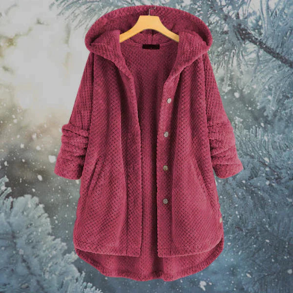 Chic Hooded Fleece Coat
