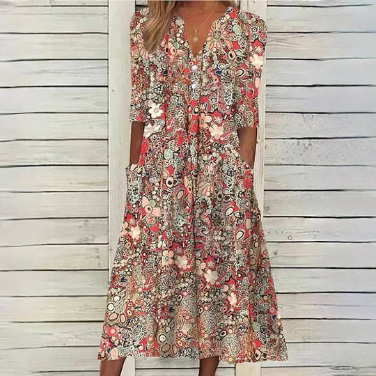 Hannah's Floral Midi Dress