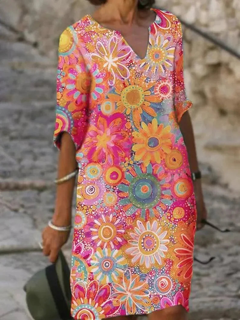 Stunning Floral Dress - Comfortable Fit with a Lively Design