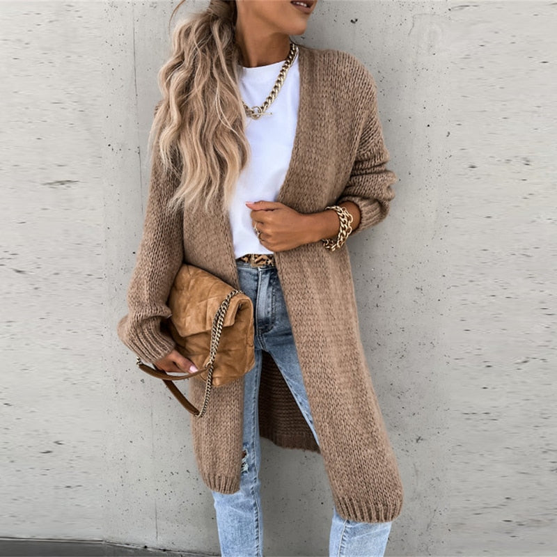 Cozy Long Knit Cardigan for Women