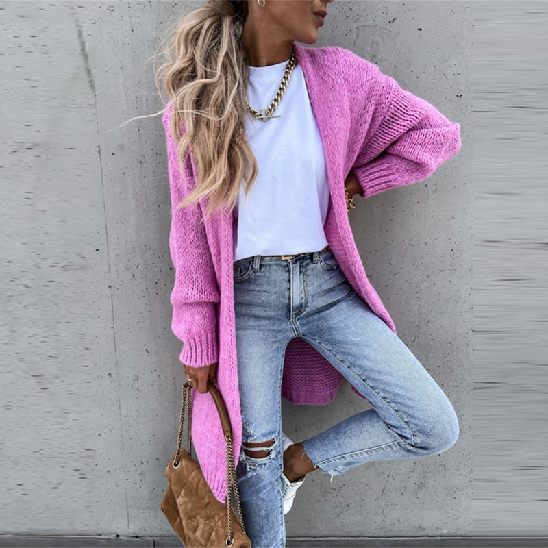 Cozy Long Knit Cardigan for Women