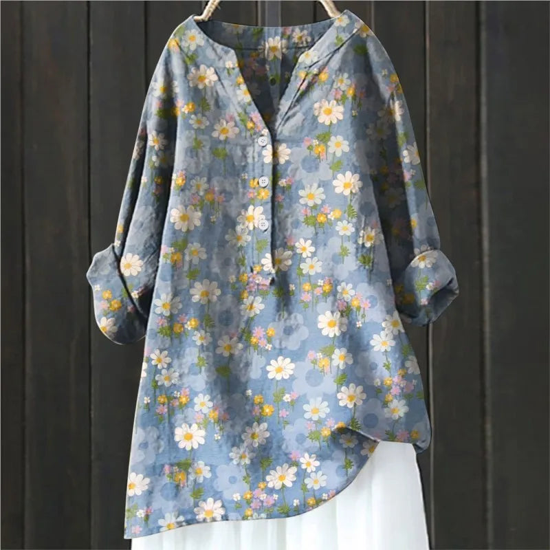 Relaxed Floral Pattern Blouse