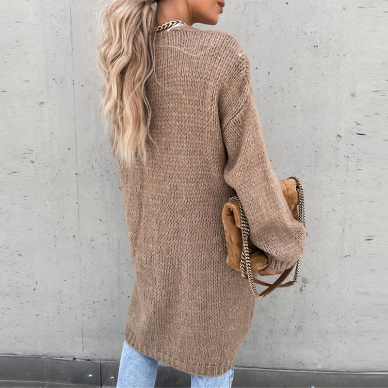 Cozy Long Knit Cardigan for Women