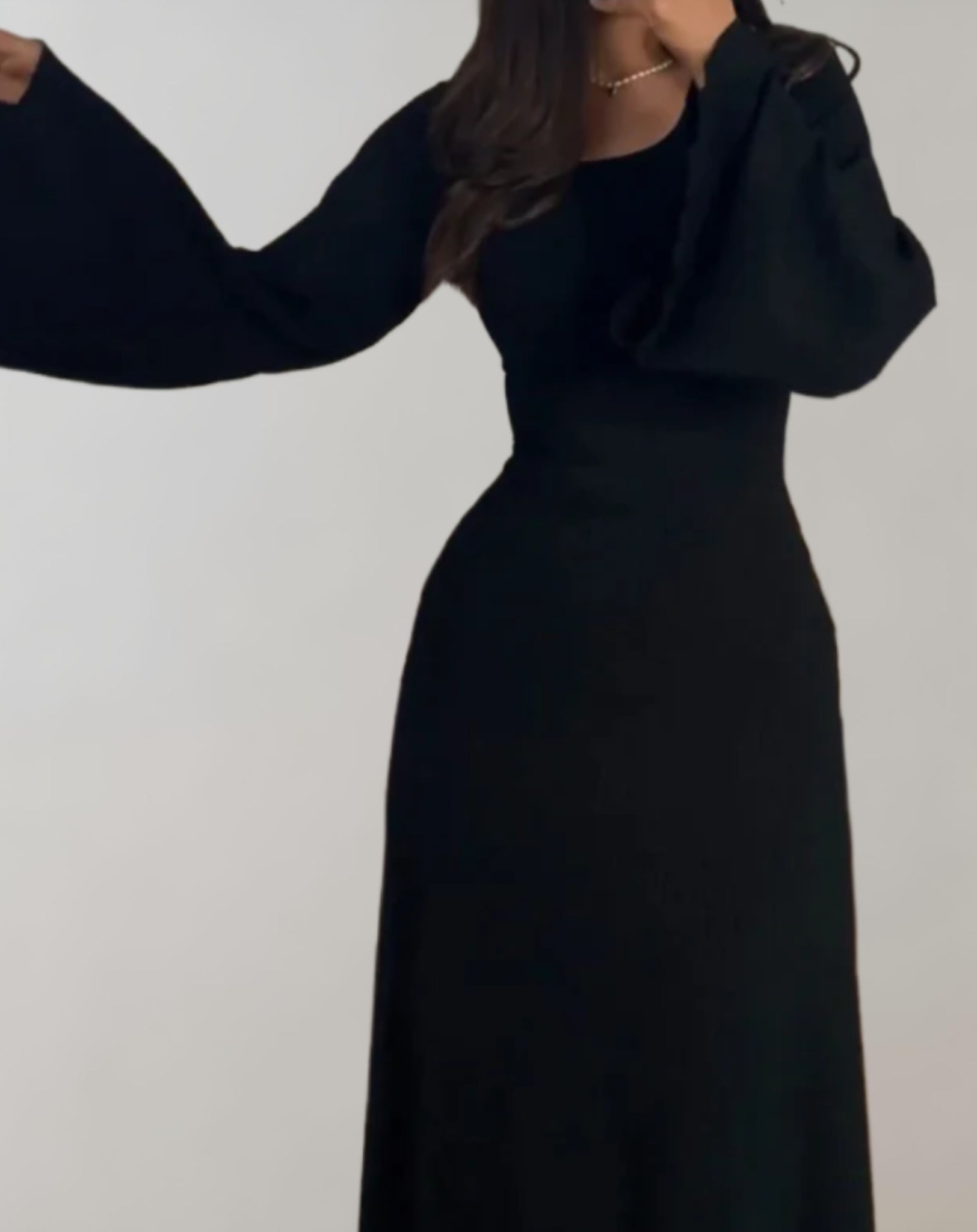 Women's Noemie Long Sleeve Bodycon Dress with Round Neck