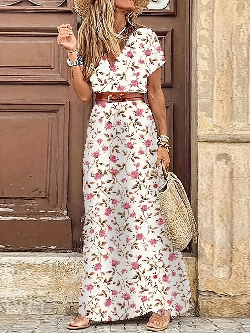 Women's Bohemian Maxi Dress - Long and Flowing Style