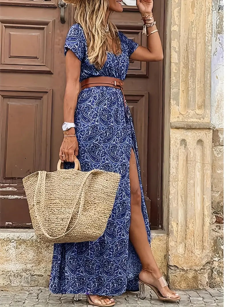 Women's Bohemian Maxi Dress - Long and Flowing Style
