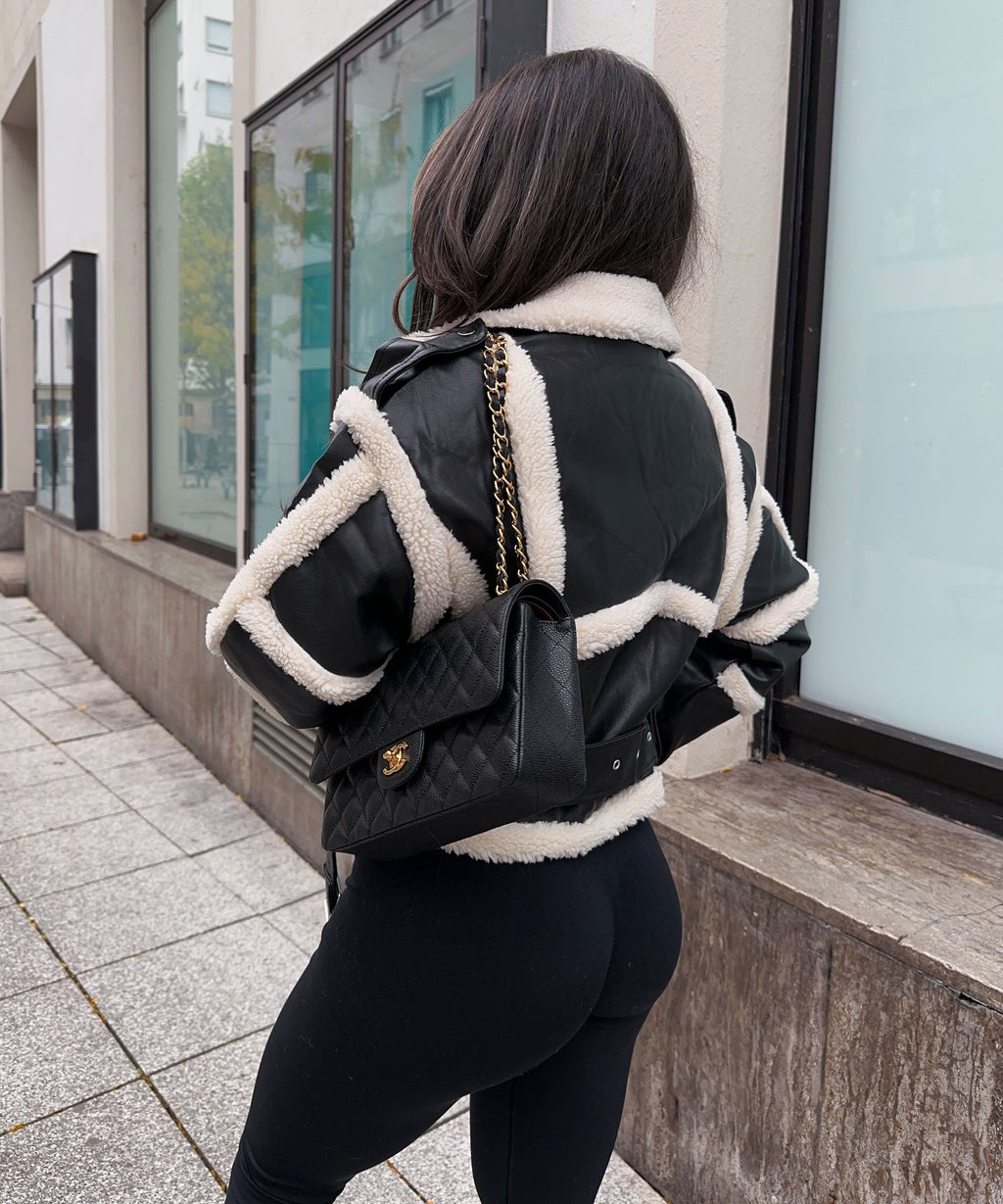 Cozy Black Teddy Fur Daria Jacket