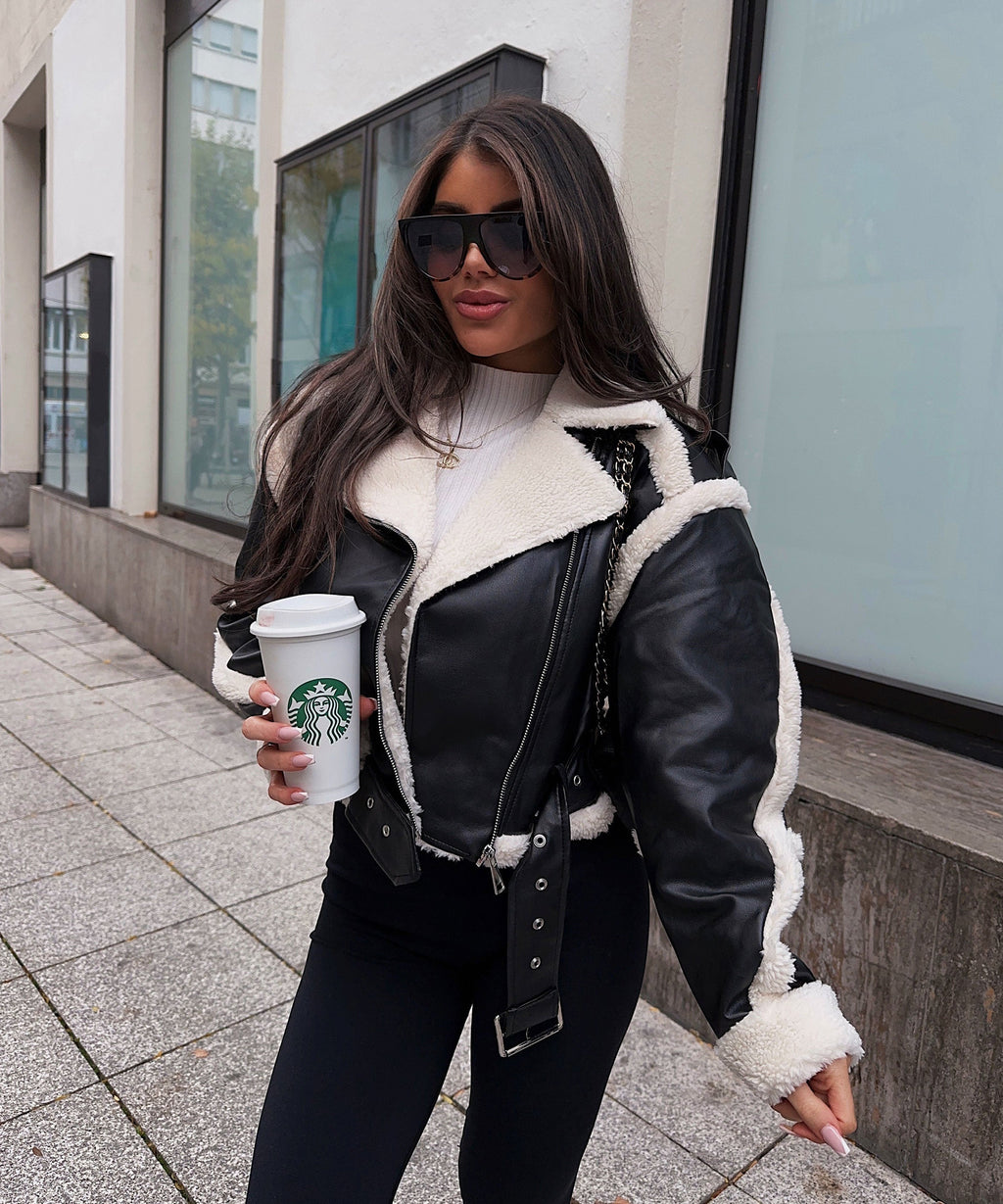 Cozy Black Teddy Fur Daria Jacket