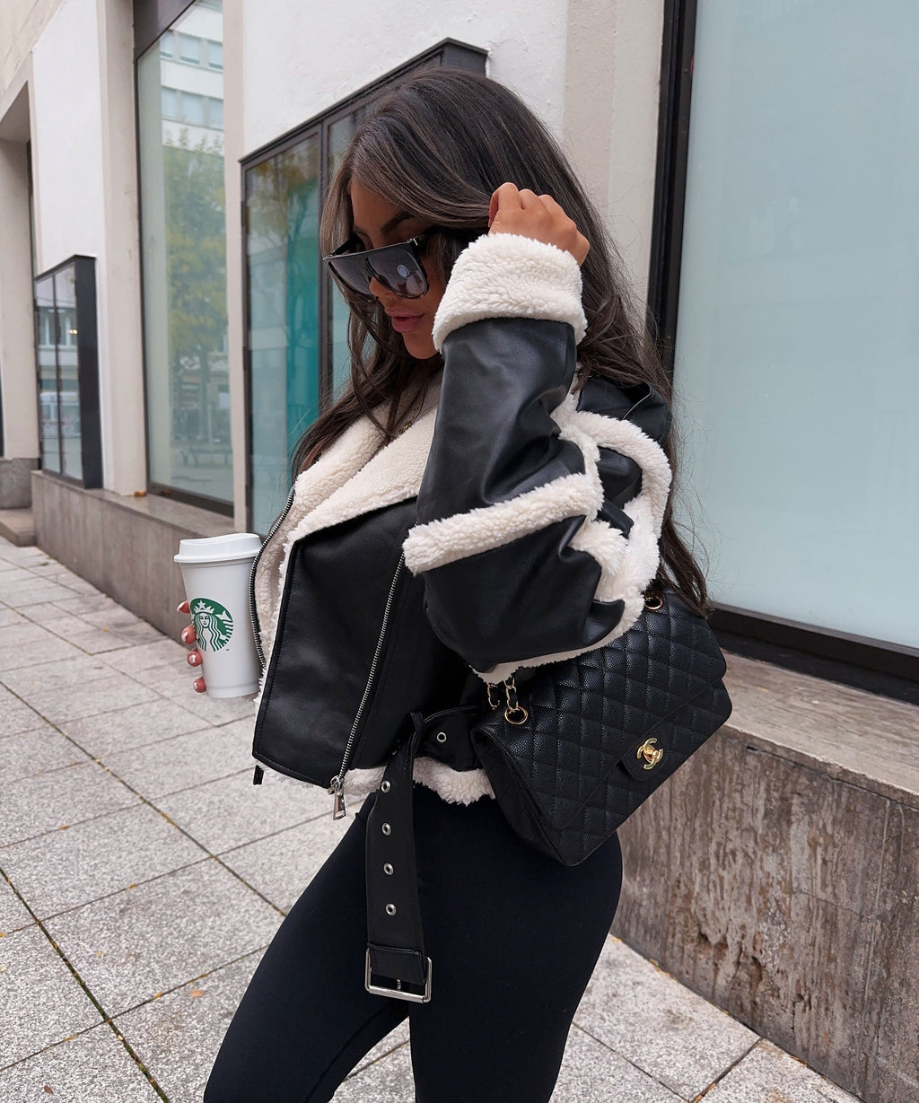 Cozy Black Teddy Fur Daria Jacket