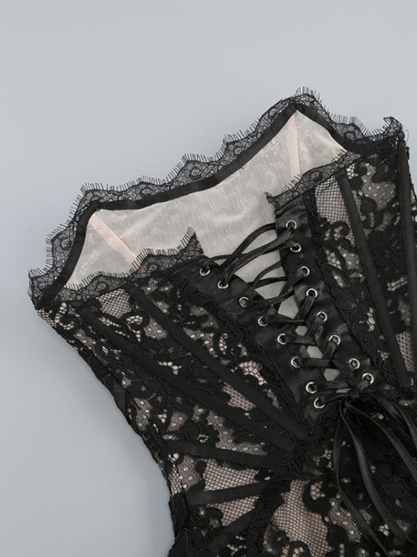 Chic Lace Corset Mini Dress