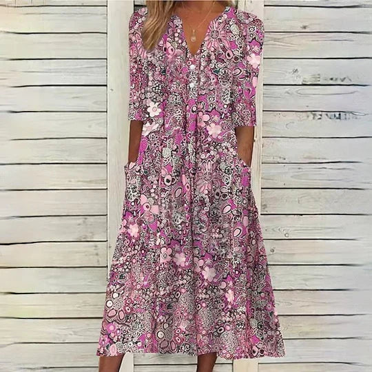 Hannah's Floral Midi Dress